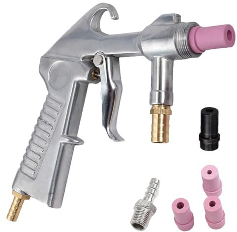 Bohaner Kit de pistolet de sablage + 4 buses en céramique + embout de buse en fer supplémentaire pour sablage abrasif