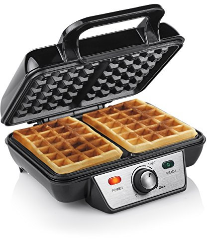 Tristar Waffle Maker, Non-Stick Dual Waffle Iron, Belgian Waffles, Adjustable Thermostat, Stainless Steel, Compact Design, Non-Slip Feet, Easy to Clean, 1000 W, WF-2195
