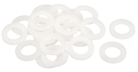 QUARKZMAN 20Pz Rondella Piatta in Nylon M20 20mm ID 36mm OD 3mm Spessore Guarnizioni Idrauliche Kit Piatte Guarnizione in Plastica Fissaggio Guarnizione Anello di Tenuta, Bianco