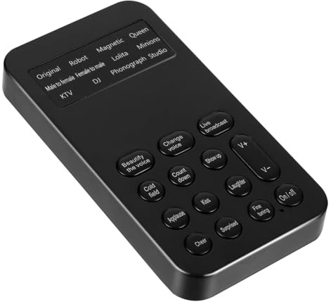 NUOBESTY Mini Carte Son Noire Abs 8 Effets Sonores pour Changement de Voix Clair, Modificateur de Voix Portable pour Diffusion en Direct et Astuces