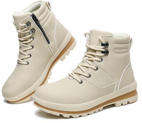 Bottes de marche pour femme - Bottines - Bottes de randonnée imperméables - Bottes mi-mollet à lacets avec fermeture éclair - Légères et antidérapantes - Bottes de trekking d'extérieur - Bottes de