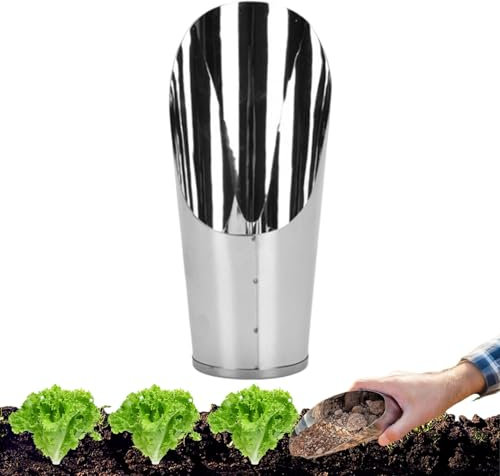 Pelle de Jardinage, Bêche de Transplantation en Forme de Seau, Plantoir Léger en Acier Inoxydable pour Fertilisation et Plantation - Idéal pour Voyage, Hommes et Femmes