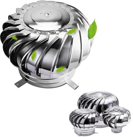 IMUNKT Comignoli Girevoli per Estrazione di Fumi, Cappello Eolico, Aspiratore Fumi Girevole per Canna Fumaria per Camini di 75-600mm di Diametro, Zero Consumo, Silenzioso(250mm/10in)
