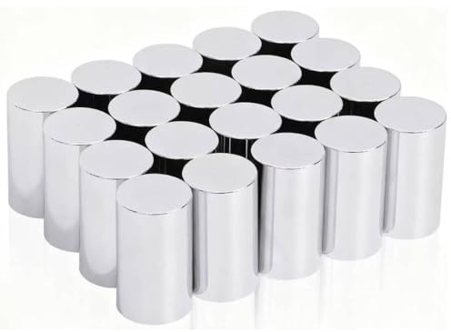 JESONN 20 PCS 4 Inch Height 33mm Chrome ABS Plastic Cylindrical Screw on Lug Nut Covers Caps for Semi Trucks (20)