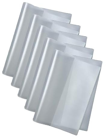 5PCS A5 Clear PVC Plastic Book Covers Frosted Notebook Protector Cover Waterproof Textbooks Sleeve Book Covers for Paperbacks School Supplies