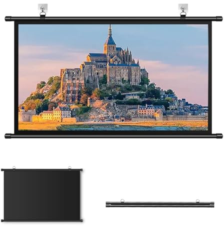 Écran de Projection 30, 40, 50, 60, 70, dépliable manuellement, Anti-Plis, pour Home cinéma, Format 4K 4:3 16:9, pour intérieur et extérieur (Blanc 4:3, 30)