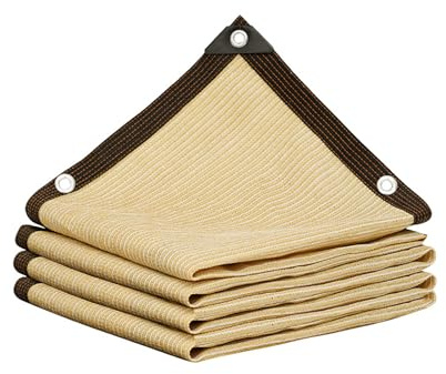 Rete Parasole con Occhielli 6x8m, Rete Ombreggiante da Giardino, Vela Ombreggiante Rettangolare, Panno Tessuto a Rete Parasole, per Pergola, Serra, Pollaio, Balcone, Posto, Auto
