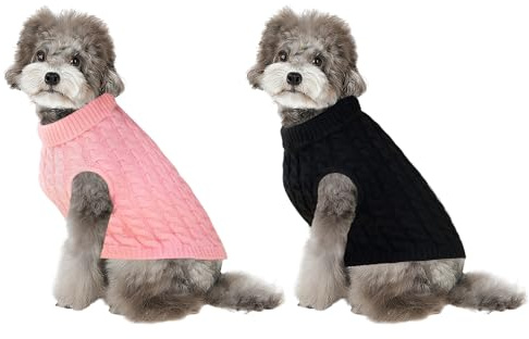 Pull pour Chien, Noir Et Rose Taille S Confortable Et Doux Parfait pour l'hiver Pull en Laine pour Chien Idéal pour Offrir De La Chaleur Et du Confort