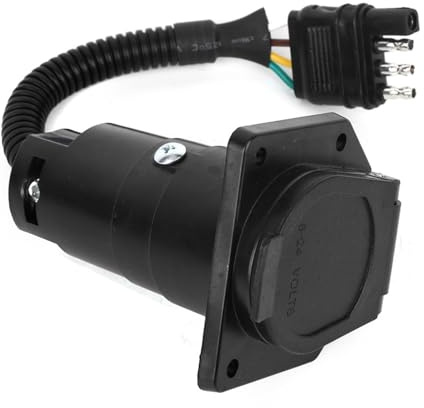 Sonew Spina Adattatore per Rimorchio da 4 Pin a 7 Pin, Connettore con Nucleo in Rame Puro, con Staffa, per Rimorchi, Semirimorchi, 6-24 V