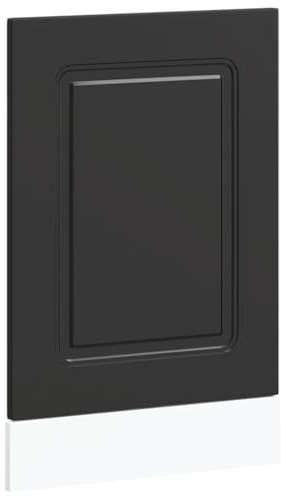 Foknhdi Mascherina per lavastoviglie Kalmar nero 45 x 1,5 x 67 cm in legno pannello frontale senza tempo con superficie robusta, design facile da pulire per cucina, bagno e credenza