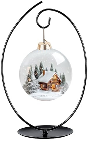 PH PandaHall Classic Black Ornament Display Stand Iron Hanger Rack Plant Holder Terrarium Hanger with 12.2 in Height for Home Decor Christmas Ornaments Air Plants Sun Catchers Succulents Glass Globes