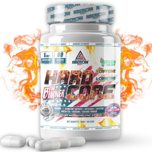 AS American Suplemento | HardCore Fat Burner | Brucia Grassi Potente Veloci | Contiene Taurina e L-Carnitina | BruciaGrassi Dimagrante Potente | Termogenico | 60 capsule