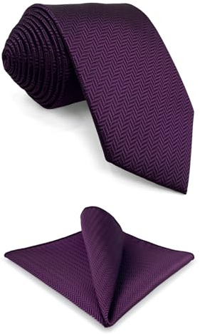 S&W SHLAX&WING Seide Ties Herren Suit Krawatte Morado Color Sólidos Extra Lang Extra Lang 160cm y Einstecktücher