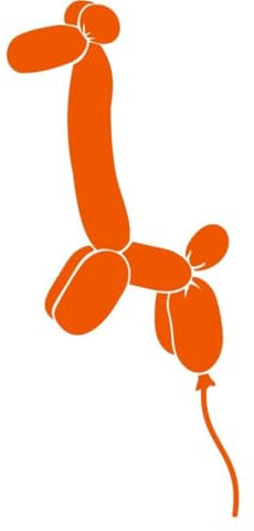 CLICKANDPRINT Aufkleber » Ballontier Giraffe, 150x67,6cm, Orange • Dekoaufkleber/Autoaufkleber/Sticker/Decal/Vinyl