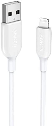 Anker PowerLine III Lightning Cable iPhone Charger Cord MFi Certified for iPhone X, Xs, Xr, Xs Max, 8, 8 Plus, 7, 7 Plus, 6, 6 Plus and More, Ultra Durable (1.8m, White)