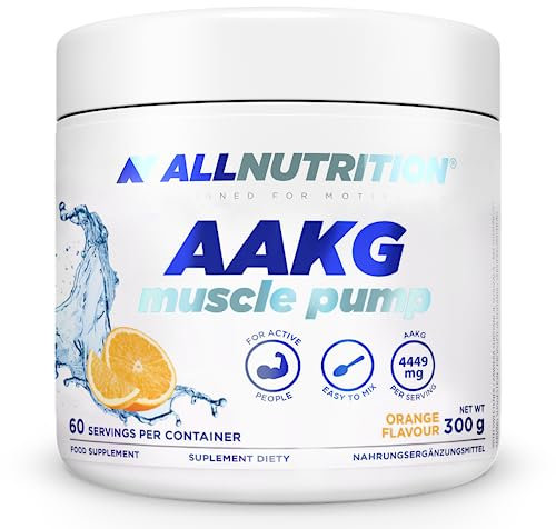 ALLNUTRITION AAKG Muscle Pump V2.0 Dietary Supplement for Athletes – Amino Acid Nutritional Supplements – Muscle Tissue Oxygenation – Arginine Powder – Muscle Pump Supplements – 300g Orange