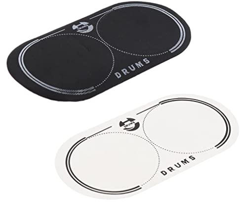 Harilla 2pcs Double Bass Drum Drumheads Pad Percussion Instrument black +White