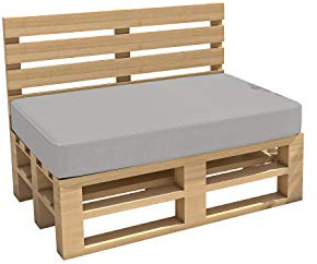 chilly pilley Palettenkissen Gartenkissen Wasserdicht Palettenauflage Palettenpolster Indoor Outdoor Waschbar Abnehmbar Sitzkissen Rückenkissen (Sitzkissen 120x60x15, Silber)