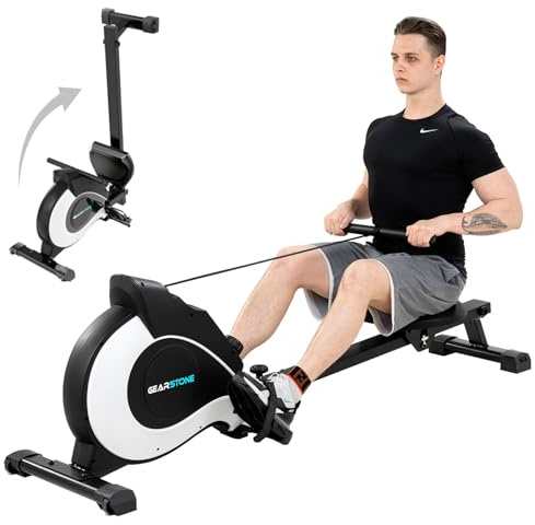 GEARSTONE Faltbarer Rudergerät, hochwertiger magnetischer, einstellbare Widerstände, leiser Innenruderer, LCD-Bildschirm für Heimfitness geeignet, Hc-1, HC-1, HC-1