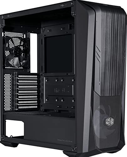 Cooler Master MasterBox 500 Boîtier PC Tour Moyenne - Intake avant via FineMesh & Ventilateur ARGB 120mm, Panneaux Supérieur & Latéral en Verre Trempé Amovibles, Ventilateur Arrière 120mm