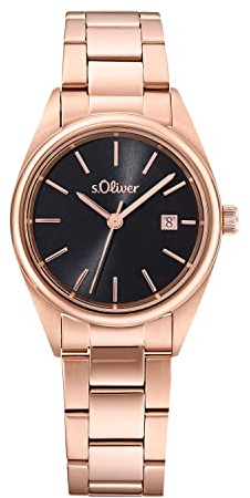 s.Oliver Armbanduhr Damen Quarzuhr Analog, mit Edelstahl Armband, Wasserdicht, Kommt in Uhren Geschenk Box