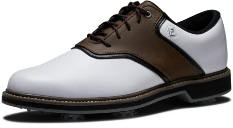 FootJoy Chaussures de golf FJ Originals pour homme, blanc/marron, 8.5 Wide