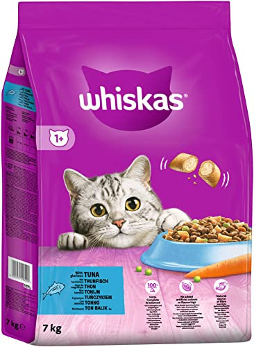 Whiskas Adult 1+ Trockenfutter Thunfisch, 7kg (1 Packung) - Katzentrockenfutter für erwachsene Katzen - unterschiedliche Produktverpackungen erhältlich