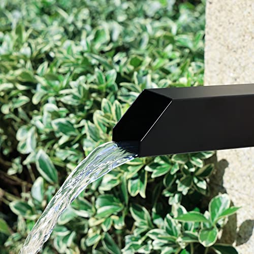 PONDO 20,3 cm großer quadratischer Wasserbrunnen Auslauf Scupper, 316 Nickel gebürsteter Edelstahl Pool Scupper Spillway Brunnen für Garten Pool Teich Brunnen Wasserspiele, Teichzubehör (X01-B)