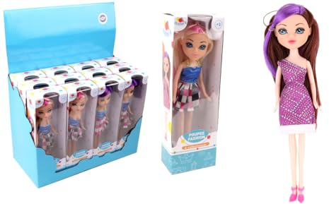 FLYPOP'S - Bambole - Giocattolo per Bambini - 077251 - Colore Casuale - Plastica - Manichino - Doll - Capelli Colorati - 24 cm x 5,5 cm - A partire dai 3 anni