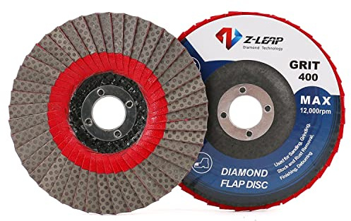 10,2 cm Körnung 400 Schleifscheiben 100 mm Klappe Schleifscheibe für Winkelschleifer Diamantschleifpad mit 5/8 Zoll Dorn