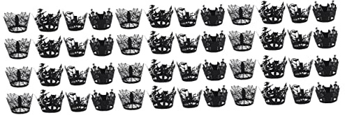 108 pcs Wrappers Birthday Liners Pumpkin Decoration Decorations Spiderweb Muffin Out Hollow Cases Cake for Party Paper Cuake Wraps Halloween Molds Baking Supplies Cups