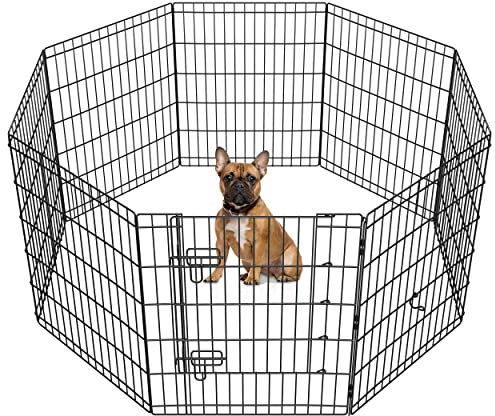 Yaheetech 8-TLG Welpenlaufstall 76cm hoch Welpenauslauf für Hunde Wohnung & Garten, faltbar, Freilaufgehege Welpenzaun mit Tür, Aufbau werkzeugfrei