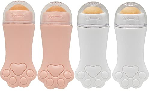 4 Pcs Oil Absorbing Volcanic Roller, Portable Reusable Cat Claw Shape Oil Control Natural Stone Facial Oil Control Tool Face Roller T-Zone Oil Removal Ball