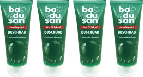 Badusan Duschbad Original - 4 Pack (4 X 200 ml) Pflegendes Duschgel mit klassischem Duft – Hautfreundliche Reinigung – Made in Germany (4)
