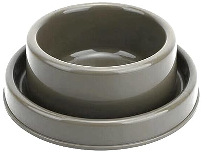 GRPET Ants Away Dog Bowl Cat Puppy Food Bowls Round No Spill Eating Feeder for Small Animals Brown S