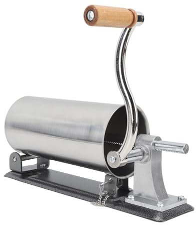 Salsiccia Manuale in Acciaio Inox 3 Litri per Salsicce con Base Resistente, Macchina di riempimento Orizzontale per Fare Salsicce