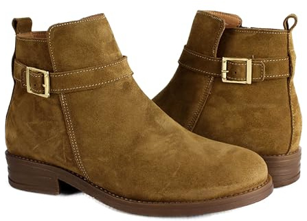 Zerimar Stövlar dam | läderstövlar för kvinnor | eleganta ankelboots för kvinnor | cowboystövlar | cowboystövlar dam, Kamel, 40 EU