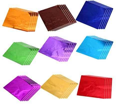 MAGICLULU 900 Stücke Folie Papier Wrapper Für Schokolade Aluminiumfolie Schokolade Verpackungen Bunte Alufolie Praktisch Und Langlebig