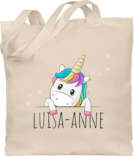 Geschenk mit Namen personalisiert by Shirtracer - Baumwolltasche - Einhörner - Geschenk Einhorn Süß