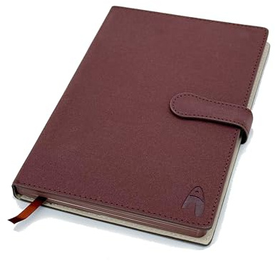 Artnova Notizbuch aus Kunstleder – A5 (Braun/Kastanienbraun) – Elegantes liniertes Notizbuch, ideal für die Arbeit, zum Notieren, Planen, Aufschreiben von Ideen usw.