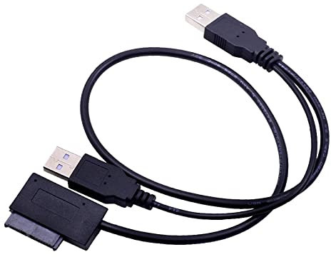 Cable adaptador USB 2.0 a Mini 7+6 pines 13 pines convertidor de unidad óptica externa para portátil CD-ROM DVD-ROM ODD USB 2.0 a SATA Slimline Laptop Cd-rom DVD-rom unidad adaptador cable óptico
