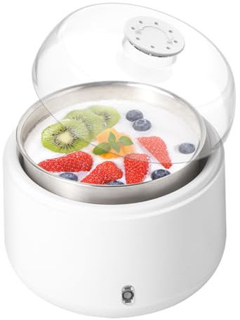 FURLOU Máquina de Yogur de 1 litro, Revestimiento de Acero Inoxidable Totalmente automático para el hogar, máquina de fermentación de Yogur a Temperatura Constante casera, fermentador de Masa
