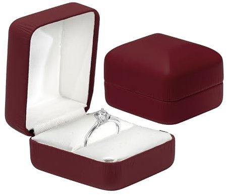 Leather Ring Box for Proposal, Engagement ring box | Premium jewelry holder ring Display case, wedding ring box, Anniversary, Valentine's Day, Ring gift box for All rings, gold, silver, diamond