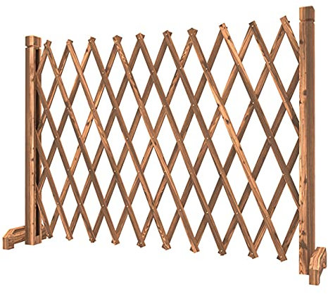 Trädgårdsstaket Trästaket, infällbart artificiellt stängsel, används som stängsel för husdjur/julstaket inomhus/trädgårdsnätdekoration/H98*L180Cm Stabilize