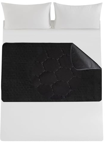 RIQINXIN Alèse Lavable pour Incontinence Absorbant 90x150cm | Protection imperméable réutilisable pour canapé ou lit Coussin étanche Contre Les fuites urinaires Noir 2 Unités