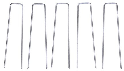 100 grapas para jardín, tipo U, para césped artificial, ideales para el hogar, patio, jardinería, acero de calibre verde, pasadores galvanizados de alta resistencia, para asegurar