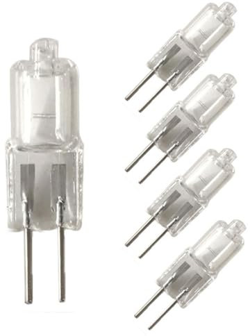 DLEDMOP 5PCS Halogène Lampe Halogène G4 T3 20 Watt 280lm Ampoule Bi-Pin 6 Volt 5W 35W 50W A/C ou D/C pour lumières d’accentuation 10W 12V 2 broches JC Blanc chaud 2700K 10W 6V