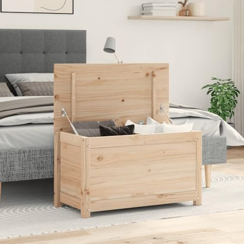 ShGaxin Truhe 80x40x45,5 cm Massivholz Kiefer Sitzbank Mit Stauraum, Wäschetruhe, Spielzeugkiste, Aufbewahrungstruhe, Aufbewahrung, Jugendzimmer Möbel, Truhenbank Mit Stauraum - 823534
