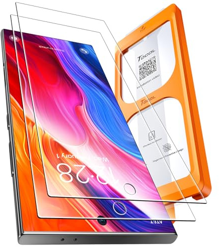 TOCOL für Samsung Galaxy S24 Ultra für Panzerglas 6,8 Zoll Einfache Montage | Blasenschutz, Anti-Fingerabdruck, 9H Militärschutz Stoßfest Kratzfest Haltbarkeit, Kompatibel mit Hülle, HD Folie, 2 Stück