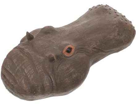 Garneck Schwimmende Resin-Flusspferd Kopf Skulptur Wetterfeste Teichfigur Gartendeko Für Teich Terrasse Balkon Und Aquarium Realistische Flusspferd Kopf Ornament Dekorative Gartenskulptur
